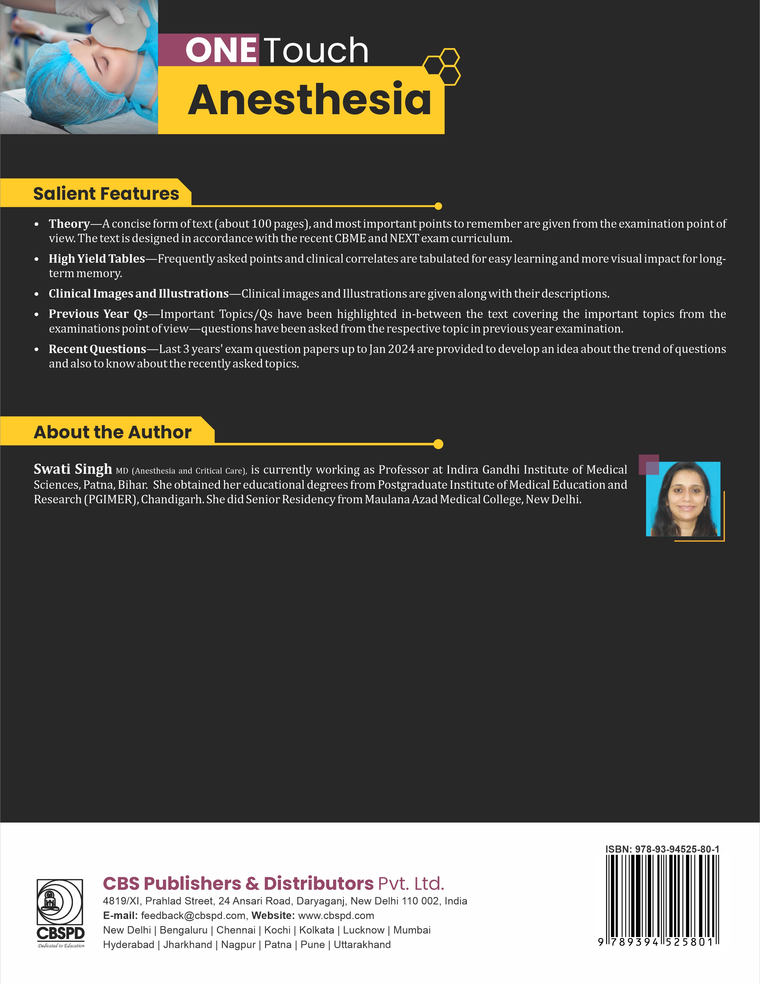 One touch anesthesia